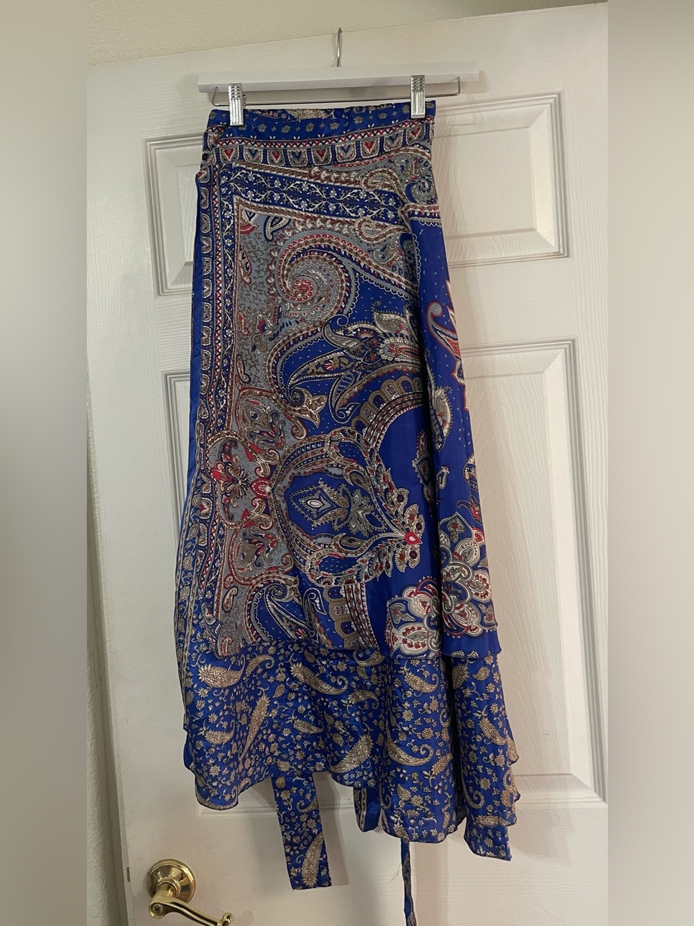 Iris Impressions Royal Blue Paisley Reversible and Convertible Skirt/Dress